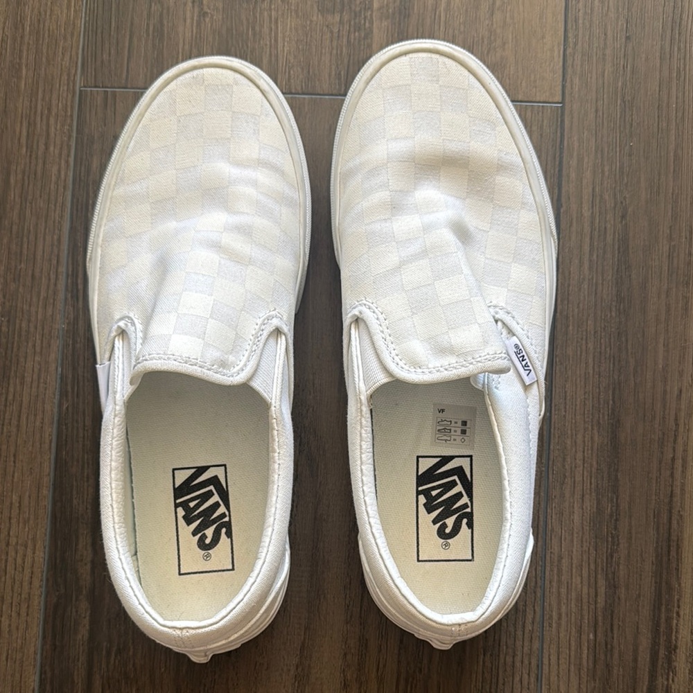 Vans Classic White Checkered Slip-Ons